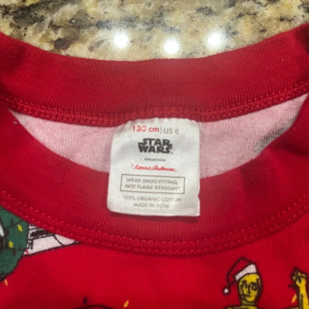 Hanna Andersson Star Wars Christmas Pajamas Boy 8 130cm Organic Cotton Red Set